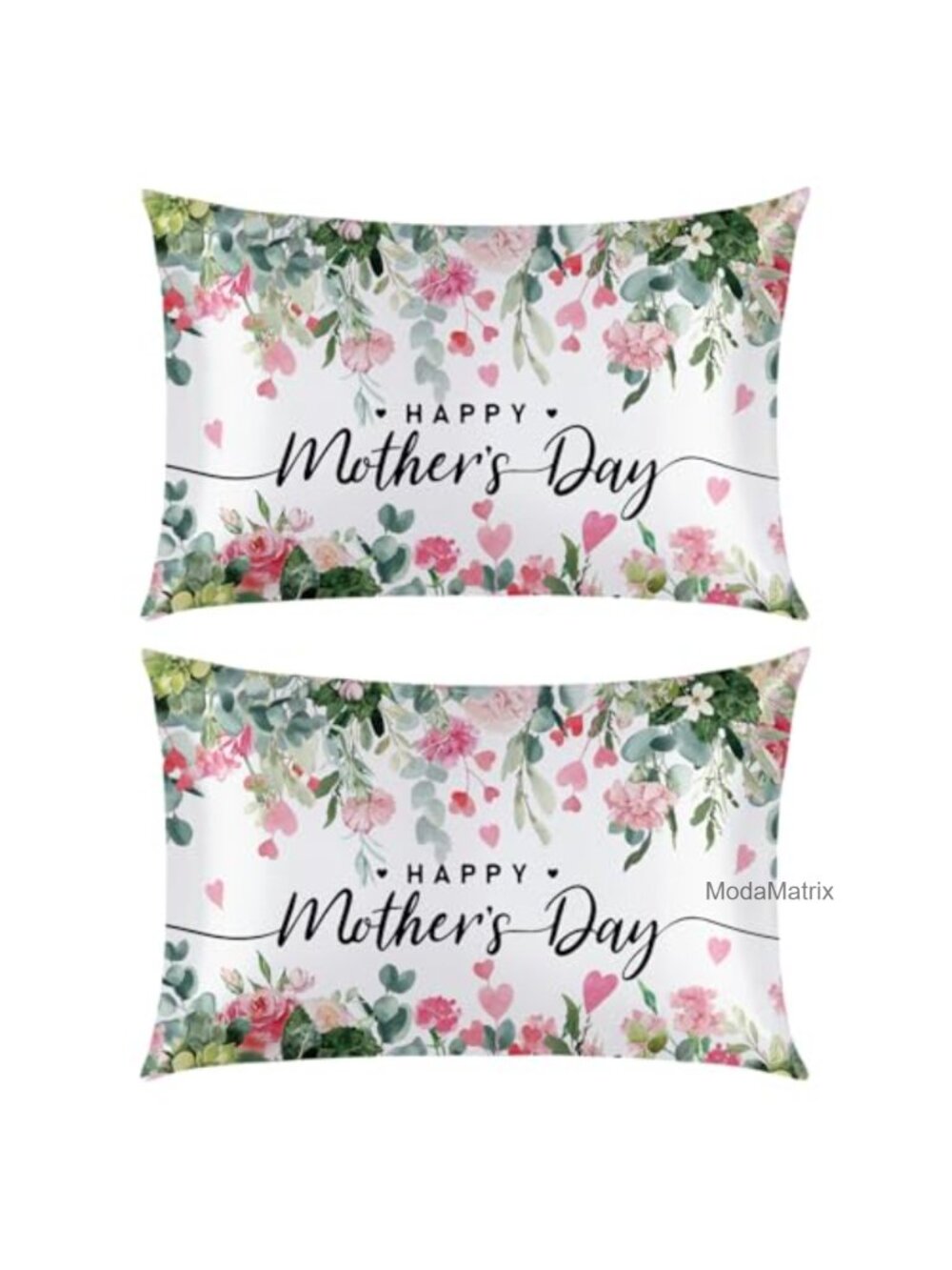 Satin Pillowcases 2PC Standard Size Envelope Closure 100% Polyester